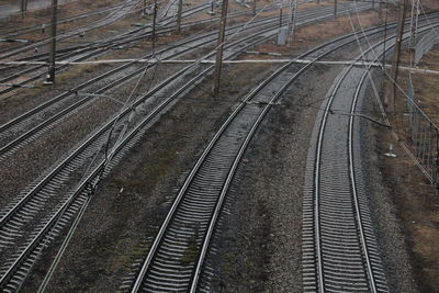 High angle view of railroad tracks