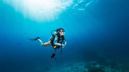 Full length of man swimming in sea