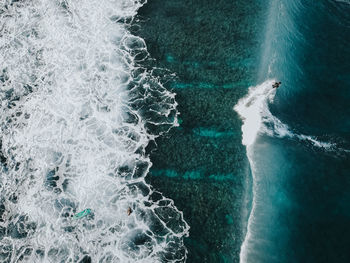 Aerial view of sea waves