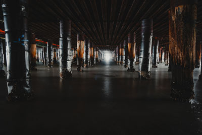 Interior of illuminated building