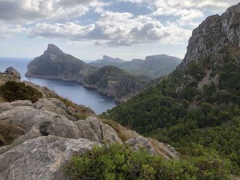 Scenic view of mountains against sky