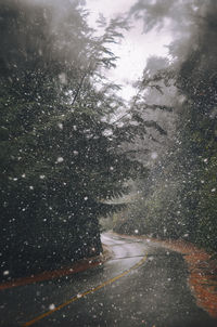 Snowstorm on the road in bariloche, argentina