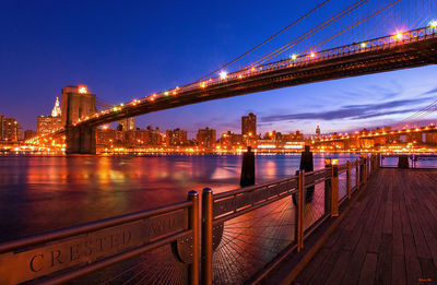 Suspension bridge over river