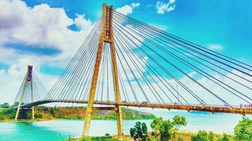 Low angle view of built structure against blue sky