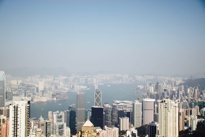 City skyline against clear sky