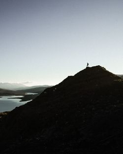 Scenic view of mountains against clear sky