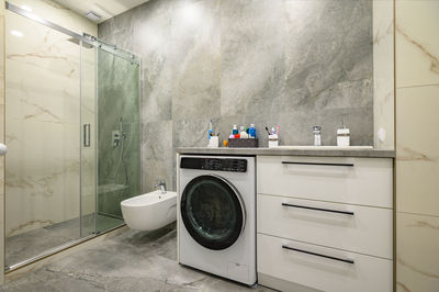 Modern bathroom interior in empty room