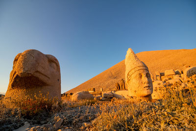 Statues on the western terrace of mount nemrut