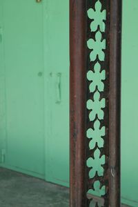 Close-up of closed wooden door