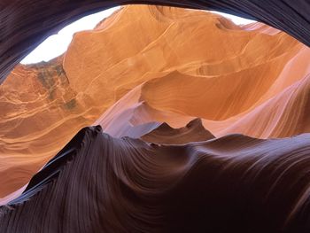 Low angle view of rock formations