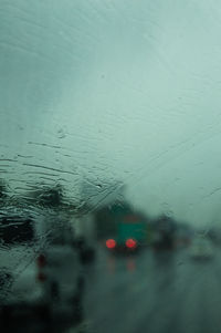 Full frame shot of wet car window