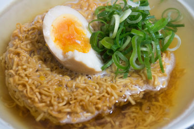 Close-up of noodles served in plate