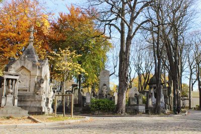 Trees in front of historical building