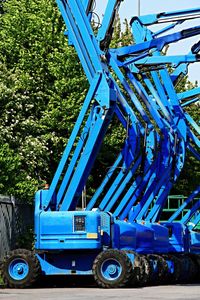 High angle view of machinery against trees