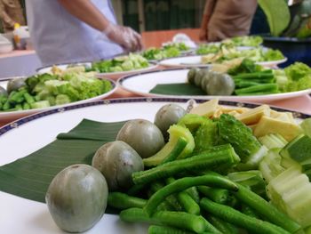 Close-up of food on table