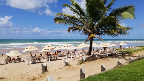 Silhouette of people on beach