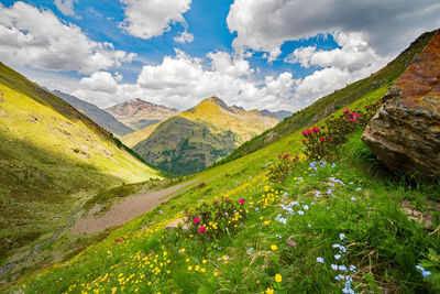 Scenic view of mountains against sky