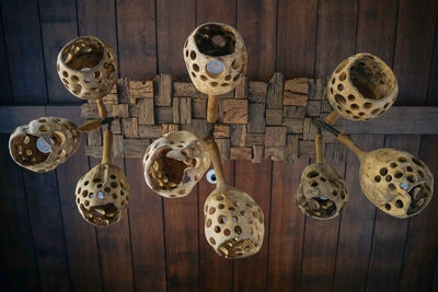 Directly above shot of human skull on table