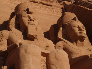 Close-up of statue in desert