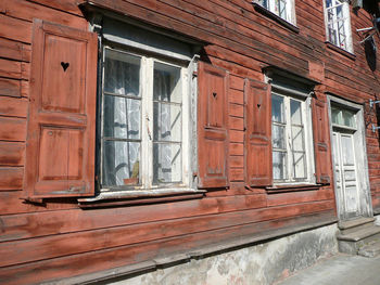 Closed door of old building