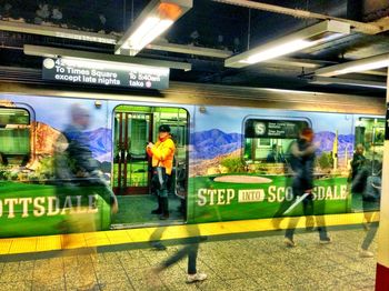 Woman standing at night