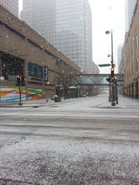 Road in city during winter