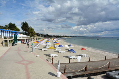 Panoramic view of beach against sky