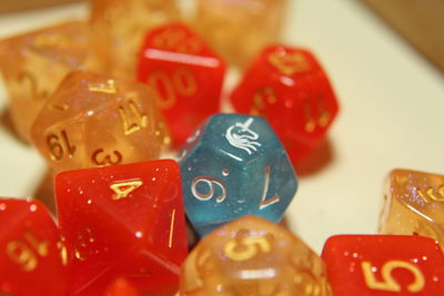 Close-up of toys on table