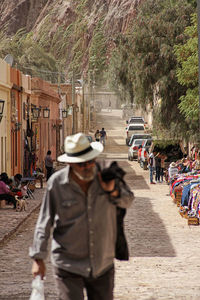 People on road