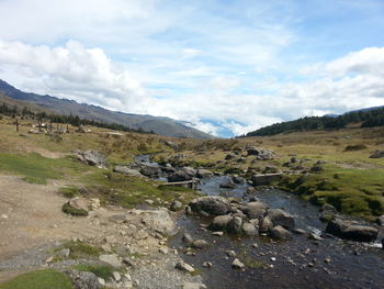 Scenic view of mountains against sky