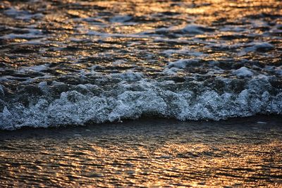 Sea waves rushing towards shore