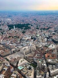 High angle view of buildings in city