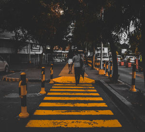 People crossing street in city