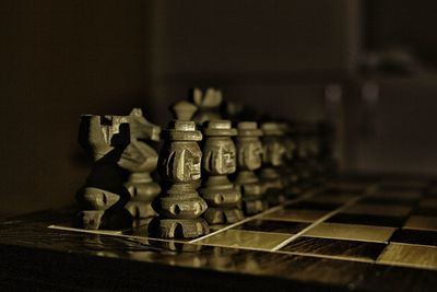 Close-up of chess pieces