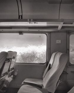 View of overhead cable car in train