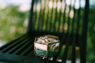 Close-up of food on table