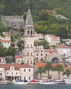 High angle view of town