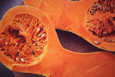 Close-up of pumpkin on table