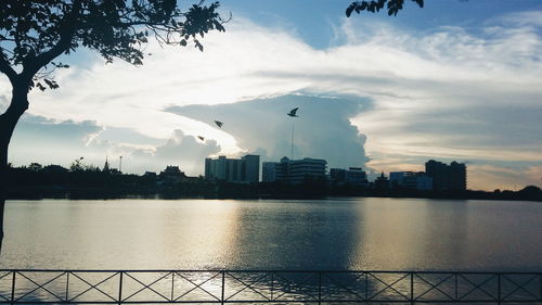 River with cityscape in background