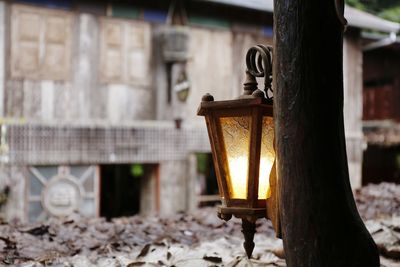 Close-up of electric lamp
