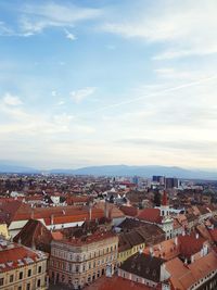 High angle view of cityscape against sky