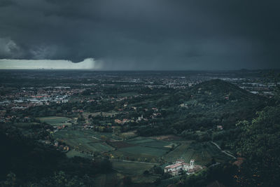 Moody weather over the flat land