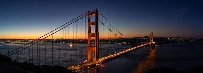 Golden gate bridge just before sunrise