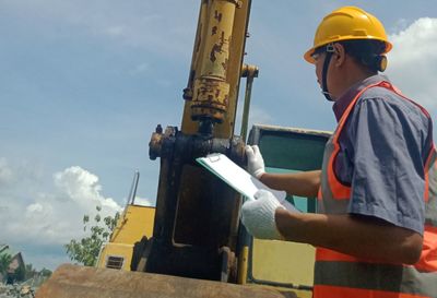 Man working at construction site