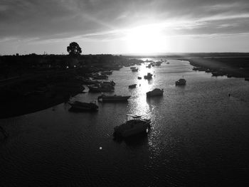 View of boats in sea