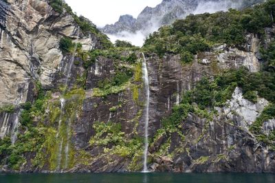 Scenic view of waterfall