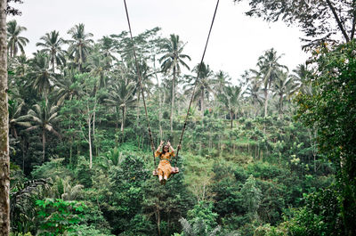 Man walking in forest