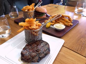 Close-up of food on table