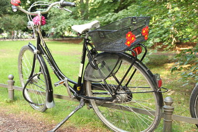 Bicycle parked in park