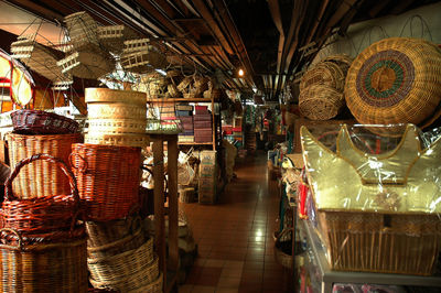 Wicker baskets for sale in store